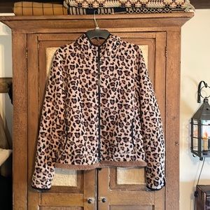 Hooded cheetah fleece